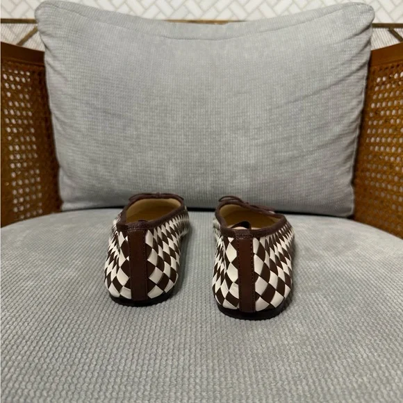 Loeffler Randall Leonie Chocolate/Cream Woven Ballet Flat - Picture 8 of 11